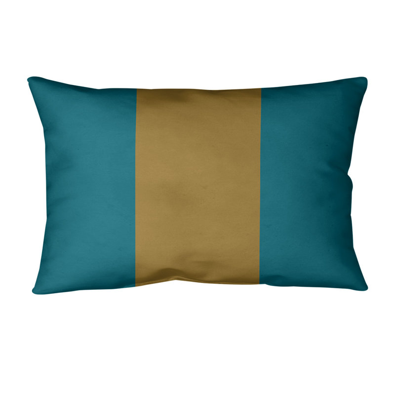 Housse de coussin lombaire Atlanta, Jacksonville, Cyan foncé / doré