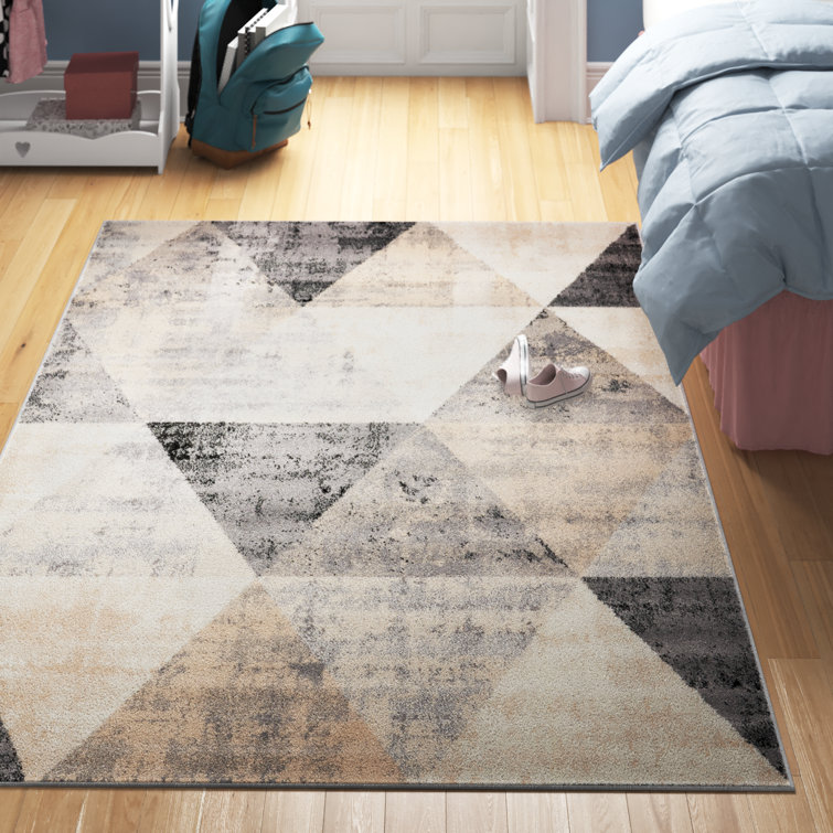 Asimina Geometric Cream/Brown/Black Area Rug