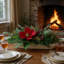 Holiday Centerpiece with Magnolias, Eucalyptus and Berries