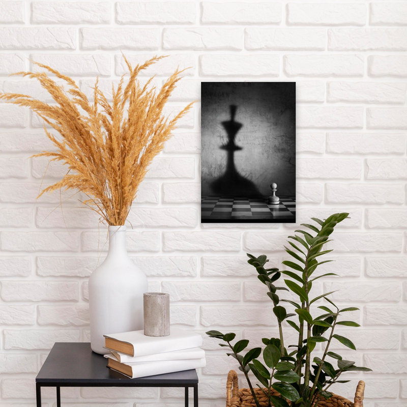 Chess Pawn King Shadow Dramatic Abstract Contemporary Architecture Wall Art Print by Victoria Glinka - Print