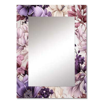 Ladd Ethereal Floral Delight Victorian Pattern - Floral Decorative Wall Mirror, Floral Mirror, Printed Metal Art