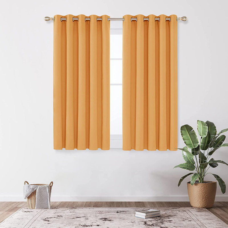 Blackout Door Curtain Pair, 168 W x 138 D cm, Purple Grape