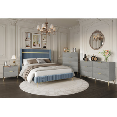 Anaika Corduroy 4-pieces Bedroom Set by Mercer41