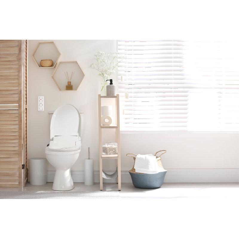 White Electric Bidet Toilet Seat with Remote Control