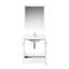 30 po W Blanc, meuble-lavabo avec comptoir en quartz, robinet monotrou et miroir 28 - meuble-lavabo Stain Scratch-115347134