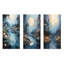 Blue Moonlit River Blooms I - Forest River Metal Wall Decor Set Of 3-1698198013