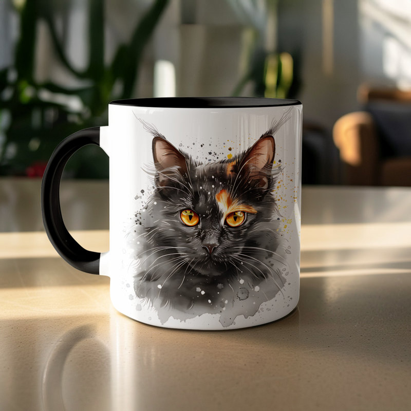 Ceramic Coffee Mug, Black, 1