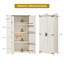 Armoire de rangement de 32 po de largeur à 4 niveaux avec tablettes réglables et 2 armoires rustiques avec porte suspendue pour cuisine, chambre à coucher, buanderie-531553805