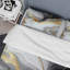 Blanc et or Marble Abstract II - Ensemble de housse de couette transitionnel moderne - Polyester en microfibre-1095988726