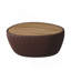 Table basse moderne en cuir de couleur café avec œufs d'oie