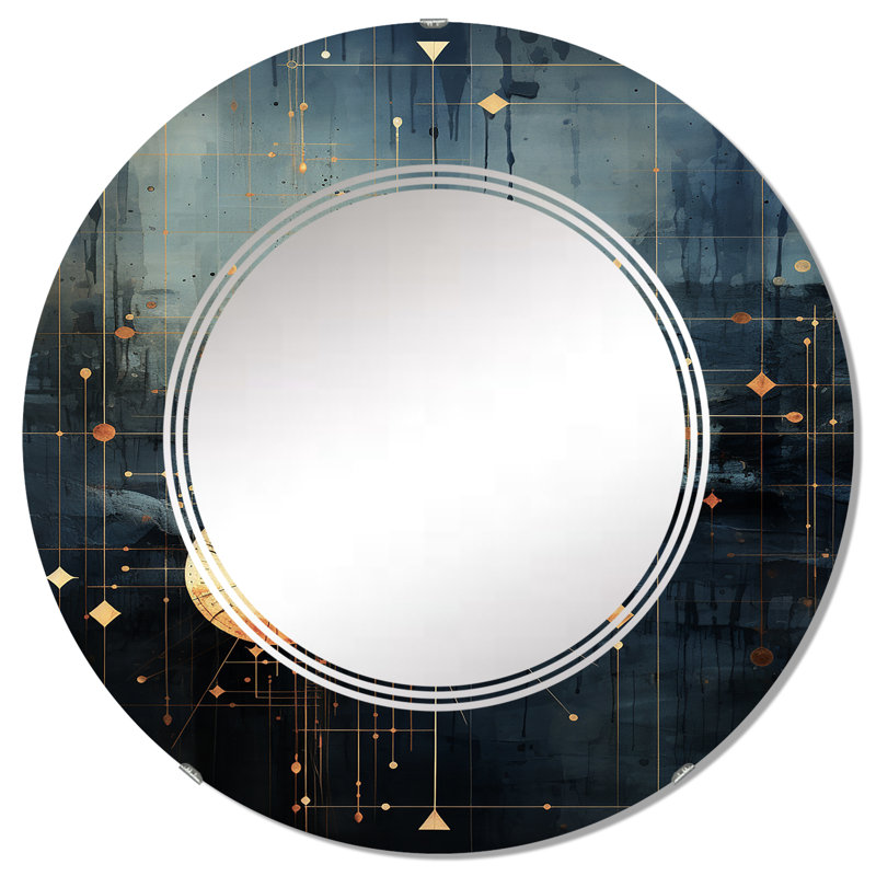 Zavalla - Miroir mural moderne rond, 32 po x 32 po