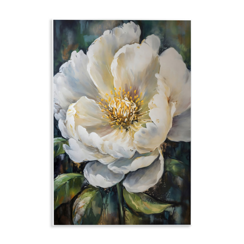 Jolie plaque murale fleur peinte, design par Creative Studio, H 15 po x l 10 po