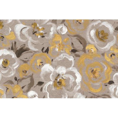 «Brushed Petals I Gold» par Pela - peinture sur toile tendue