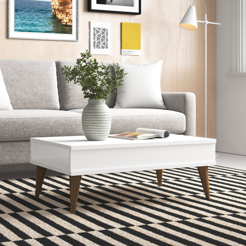 Table basse Bulters, Noyer / blanc