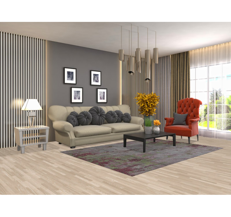 Tapis moderne à motif abstrait All-Over 5 x 8