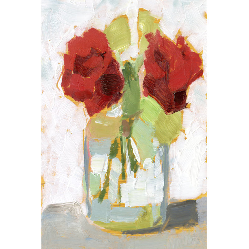 Cut Roses II by Ethan Harper - Painting, 122cm H x 81cm W, Black Floater Framed
