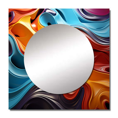 Kyiara - Op Art Square Mirror Wall Art For Bathroom
