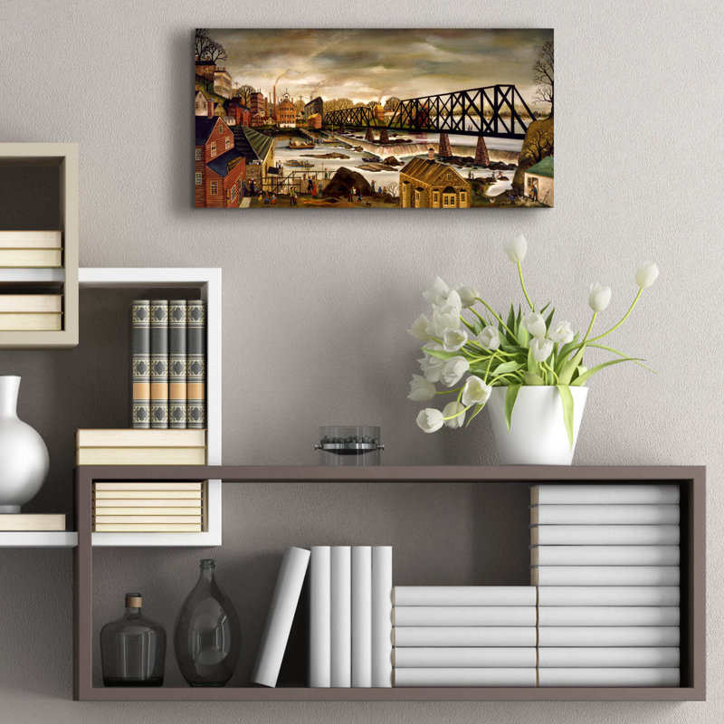  «Kennebunk River Pano» par JL Munro, art mural en verre acrylique, 24 po x 12 po, H 12 po x l 24 po