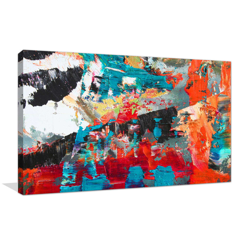 « abstract colors », reproduction de peinture à l’acrylique sur toile tendue, H 28 po x l 48 po x P 1,5 po