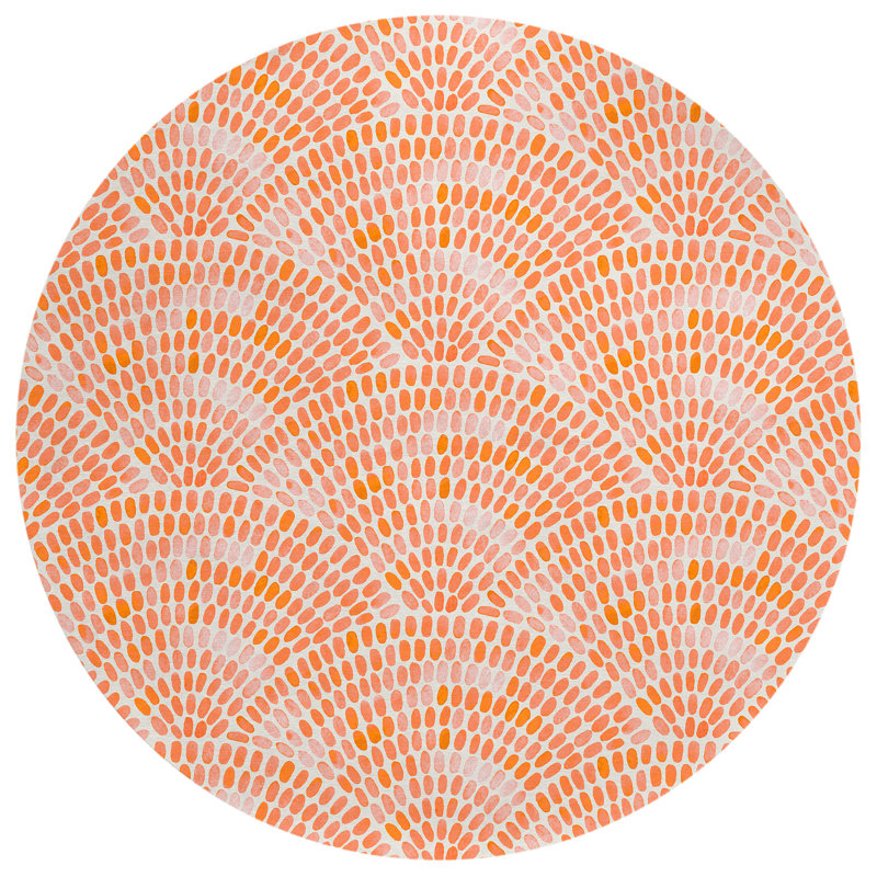 Manac Washable Geometric Indoor / Outdoor Rug, Round 8'