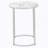 Accent Table, Side, Round, End, Nightstand, Lamp, White Marble Look Laminate, Grey Metal-1440471427