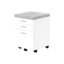 Classeur à roulettes avec rangement mobile, stratifié en ciment blanc gris, bureau pour tiroirs mobiles, extérieur en stratifié