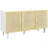 Sideboard Buffet Cabinet, Kitchen Cabinet, Coffee Bar Cabinet With 3 Rattan Doors And Adjustable Shelves-50306836