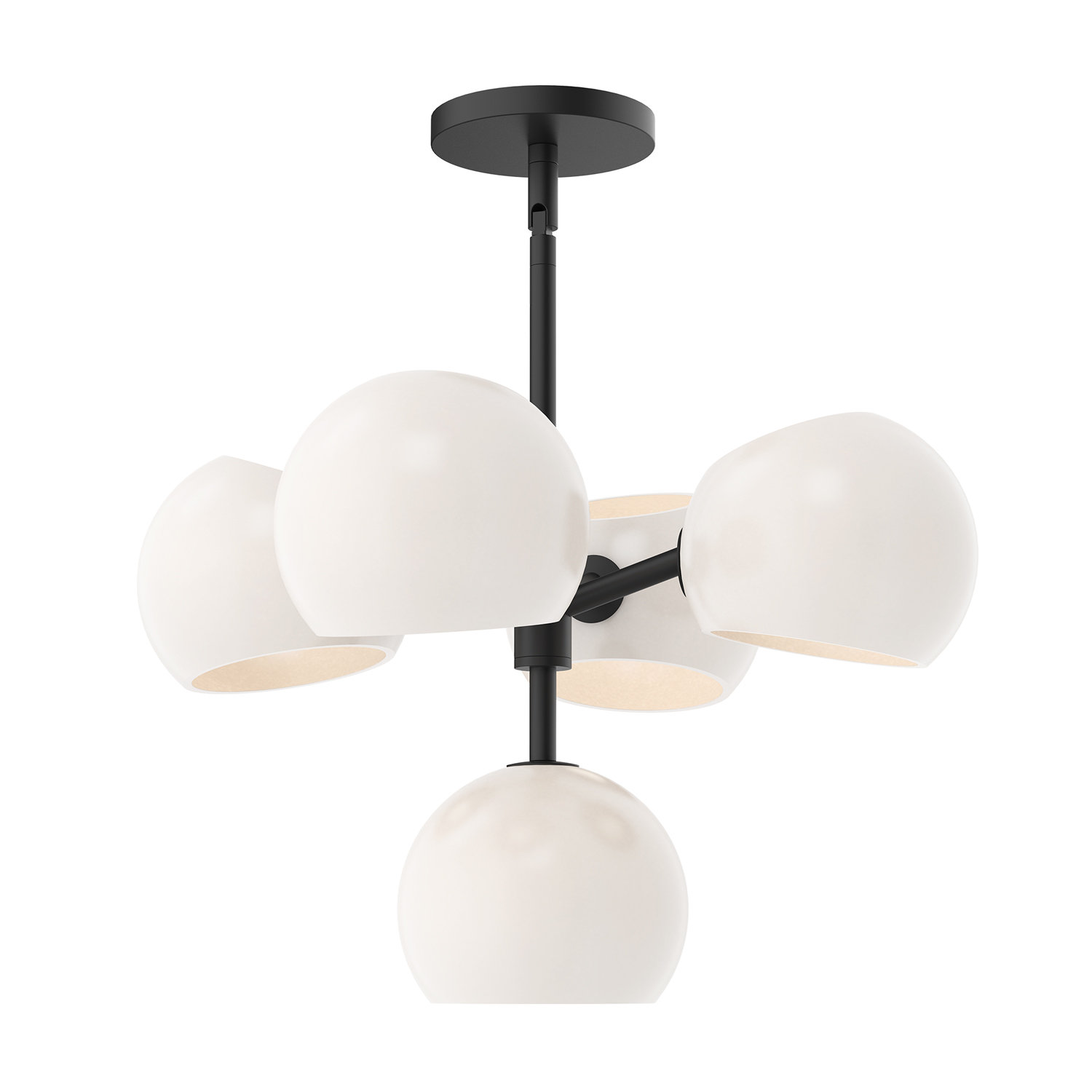 Willow 5 - Light Sputnik Chandelier, Matte Black, Opal Matte