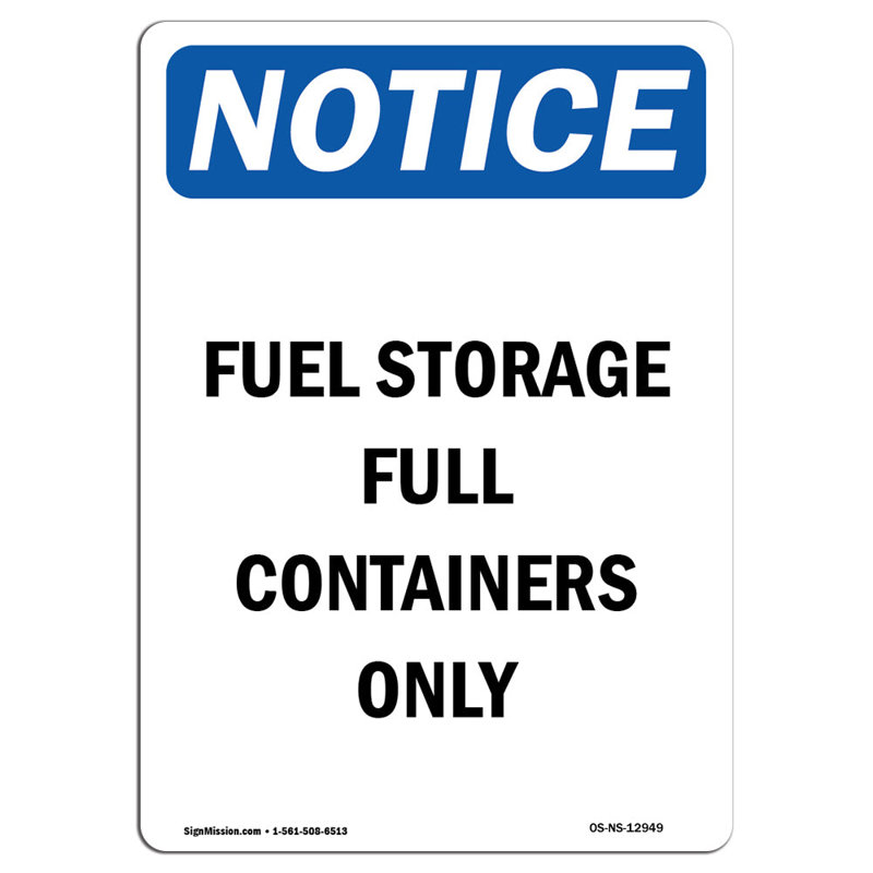 Enseigne de carburant plein contenant seulement