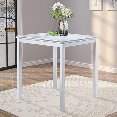Square Counter Height Dining Table Wooden 4 Person Small Space