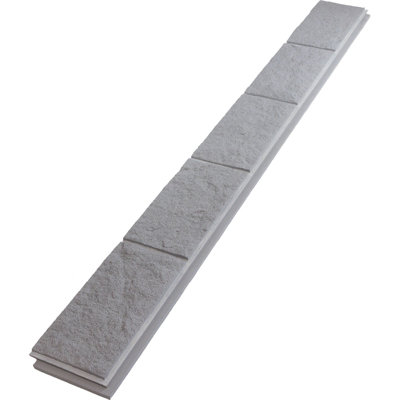 EverStone Split-Face Cinder Block Faux Concrete Panel, 81 1/4"W x 9"H x 1 1/4"D, Smokey Pearl