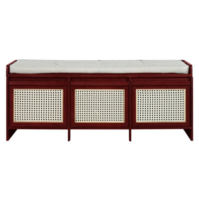 48" Entryway Bench With Hidden Storage And Cushion