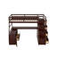 Lit mezzanine simple avec 7 tiroirs, 2 tablettes et bureau - Espresso-2007159934-2007159932