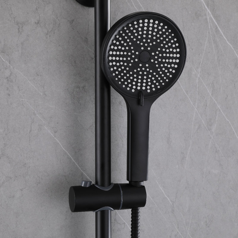 Shower Faucet with Rain Shower Heads, Matte Black