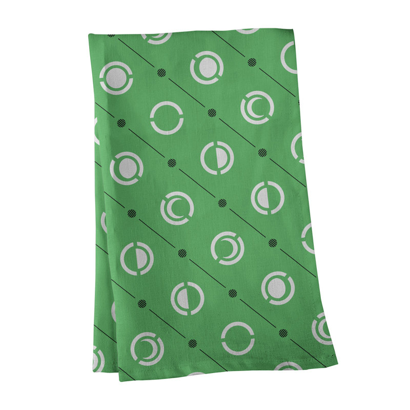 Torchon Moon phases, Vert / blanc / noir, Polyester sergé