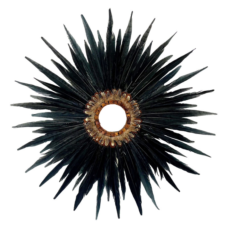 Natural Pheasant Tail Wreath Bleached Black