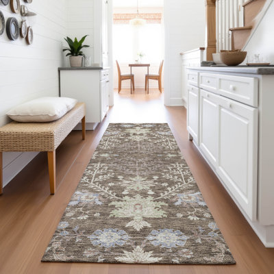 Tapis floral Gurubaksh AMF1156 lavable à la machine de qualité supérieure