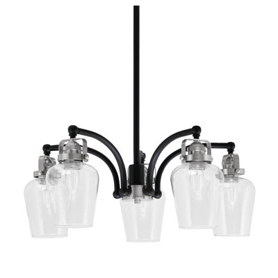 Lustre 5 lumières avec verre transparent 5 "Easton