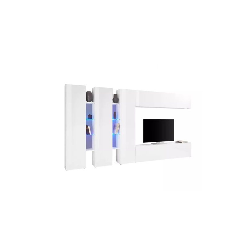 Camreigh Unfinished Entertainment Centre with Fireplace Included, Glossy White
