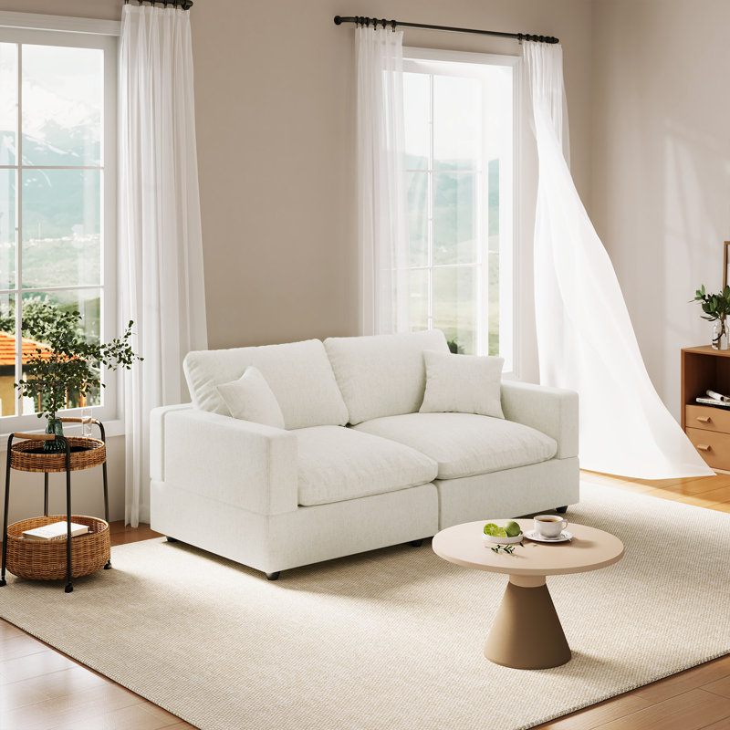  Canapé modulaire rembourré 67 po Janse, Crème, crème, 2