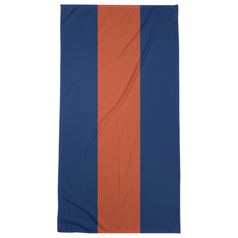 Edmonton Lightweight Bath Towel, Orange/Navy Blue/Orange, Poly/Cotton