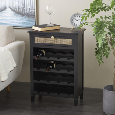 Kristene 16 Bottle Floor Wine Bottle Rack Black