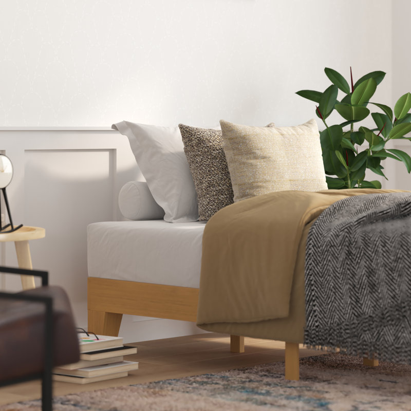 Lit en bois massif, Naturel, Simple