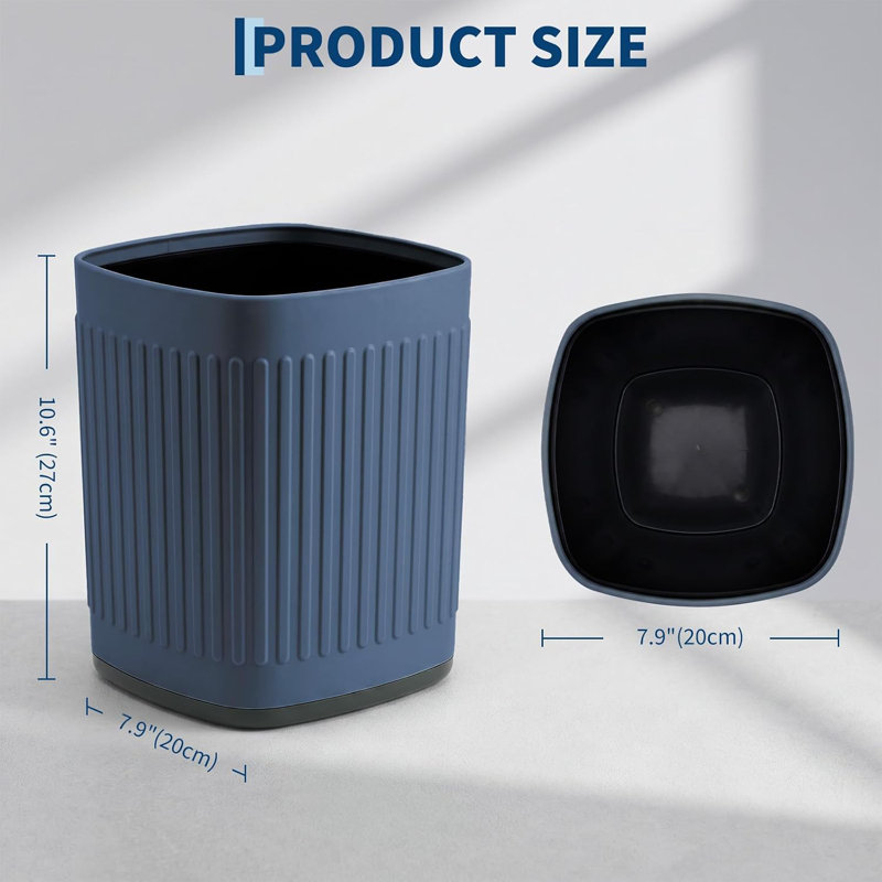 Iron Waste Basket, Bleu