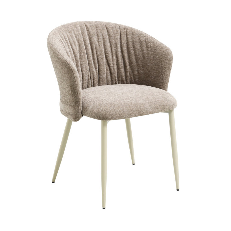 Chaise avec accoudoirs en chenille beige et naturel Ogin (ensemble de 2)