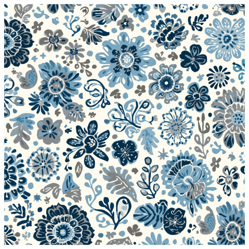 Coussins décoratifs bleus et bleus à motif floral, 18 x 18 pouces