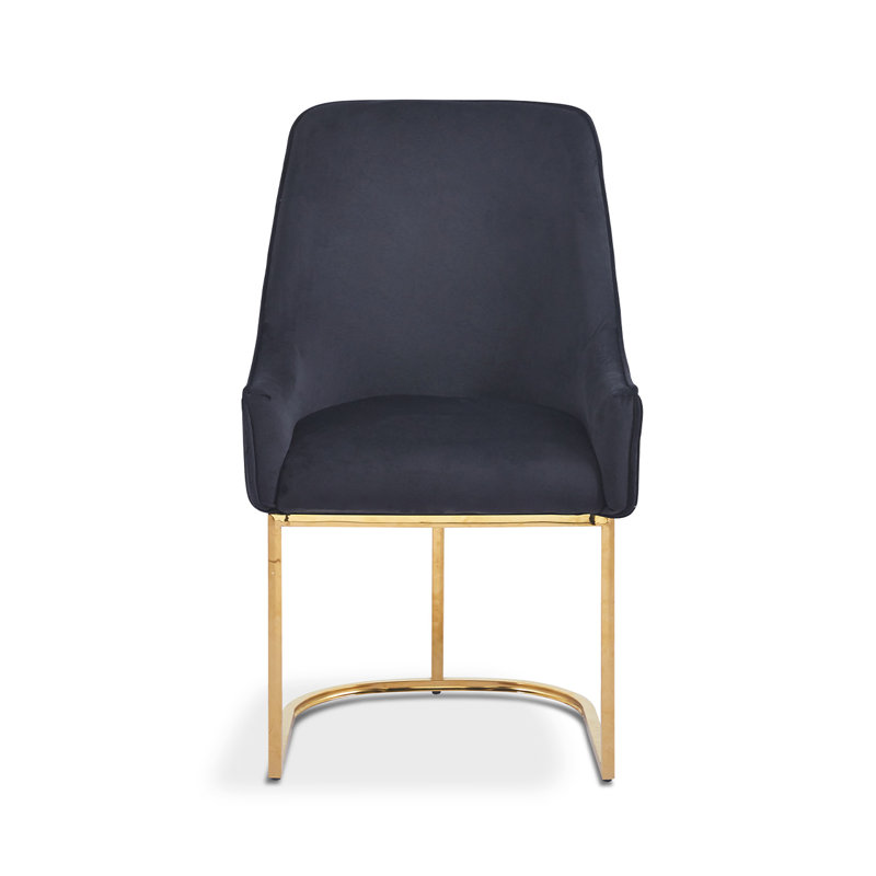 Aeriell 53.5cm H Velvet Upholstered Armchair, Gold, Black