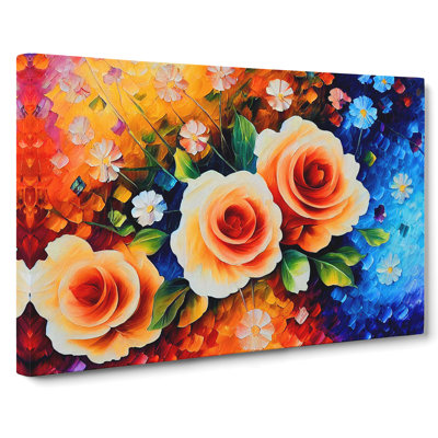 The Painted Roses Vol.2 Abstract - Wrapped Canvas