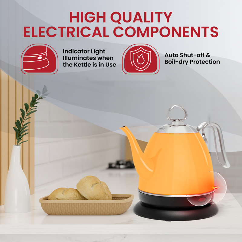 Chantal 1 qt. Stainless Steel Electric Tea Kettle, Marigold