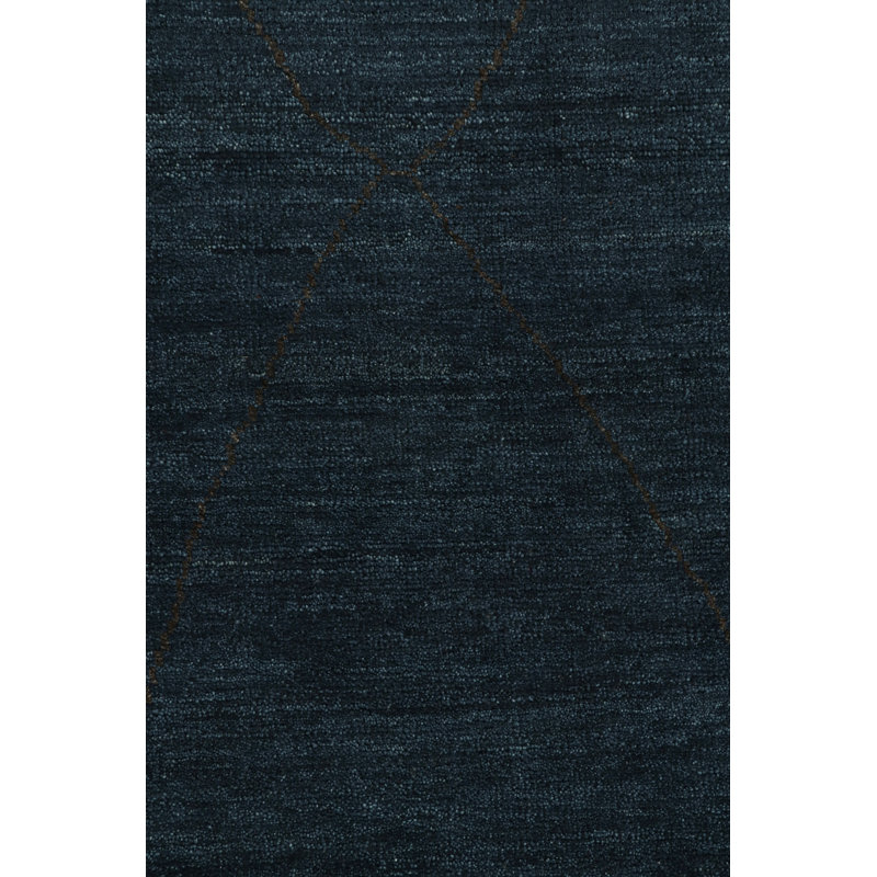 Moroccan Hand Knotted Wool Geometric Area Rug, Runner 3' x 10'